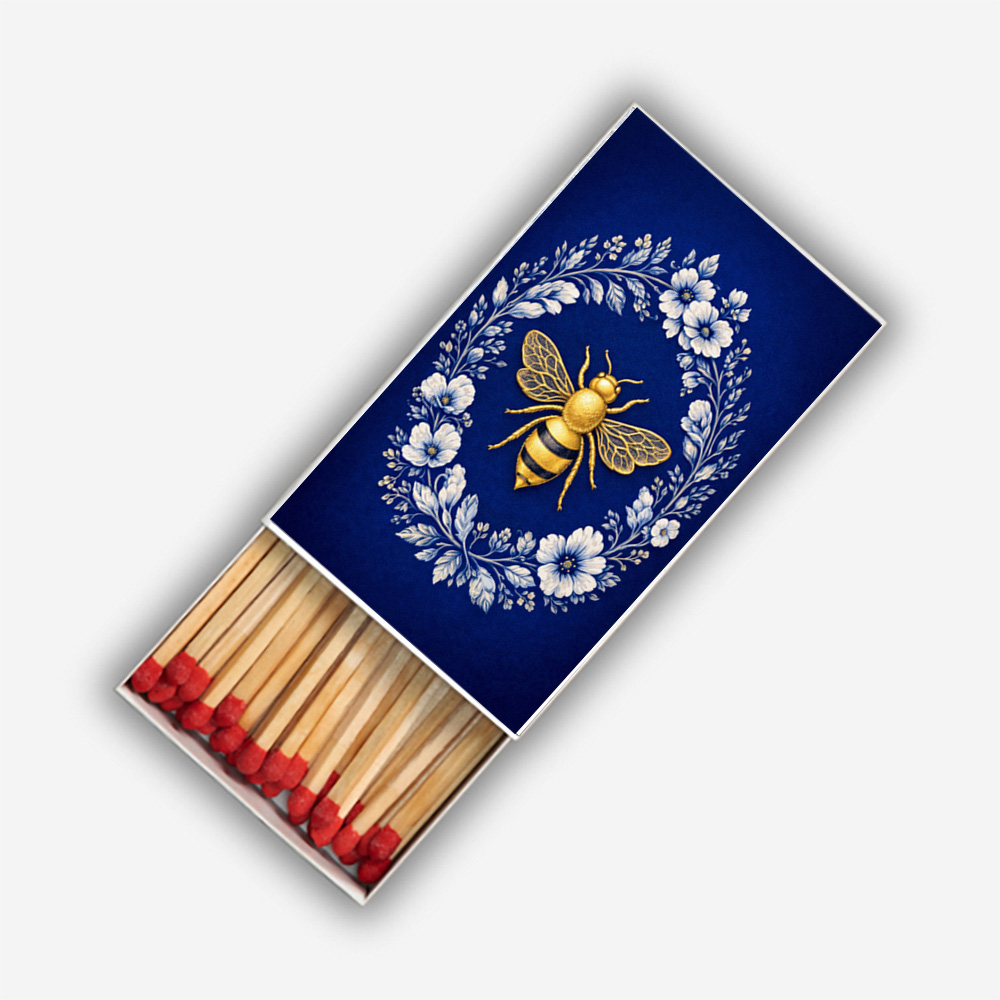 Gold Bee Flower Matchboxes
