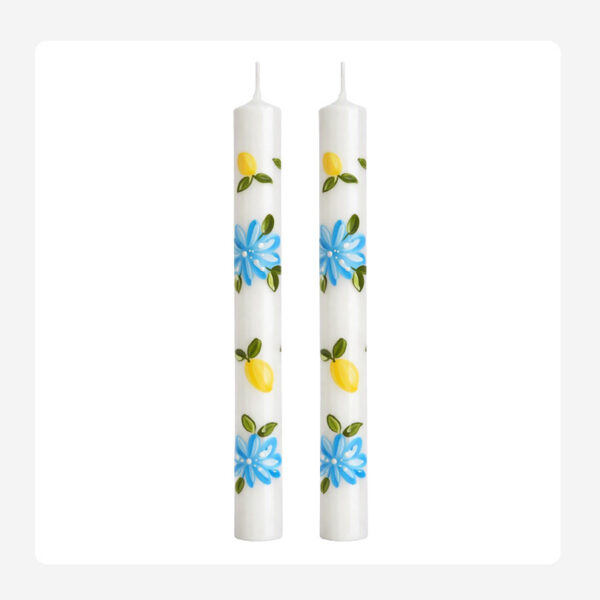 Lemon Flower – Hand painted Candles
