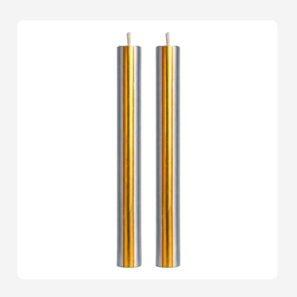 Gold & Silver Stripes Candles