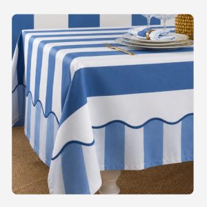 Blue and white stripes Table cloth