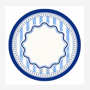 Blue Striped Pattern Round Disposable Coaster