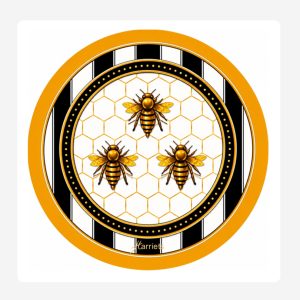 Gold Bees Round Disposable Coaster