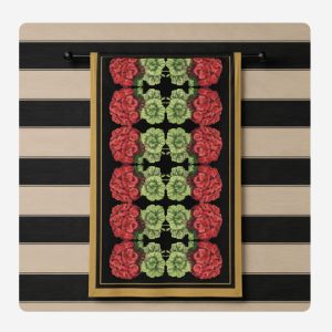 Green and red flowers Table cloth