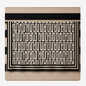 H Black Linen White Table Cloth