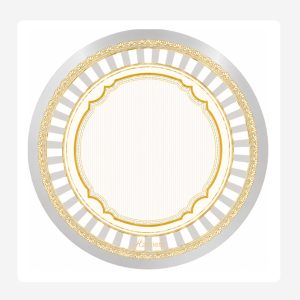 Grey & Gold Round Disposable Coaster