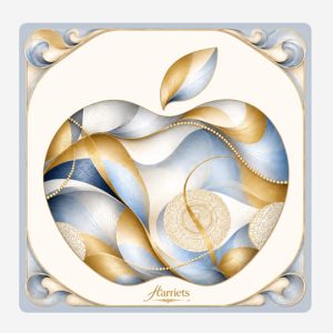 Apple Swirls Gold and Blue Placemat Set 24