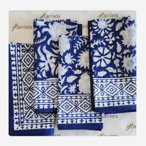 BLUE FLOWER NAPKINS Set of 4