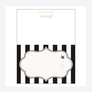 Bee Black and White Stripes Name place setting