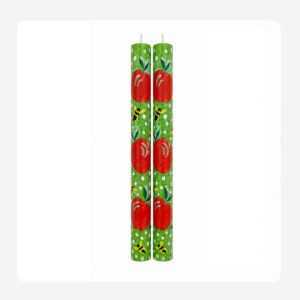 Apple and bees green – Hand painted Candles