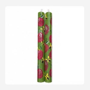Apple and bees karki green – Hand painted Candles
