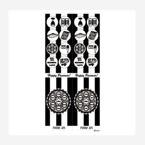 NAPKIN Slimline Pesach Black Set of 25
