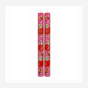Apple and bees pink – Hand painted Candles
