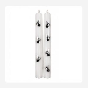 Black and silver bee – Hand painted Candles
