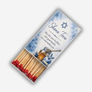 Shana Tova Florals Blue Matchboxes