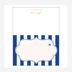 Blue Bee and White Stripes Name place setting
