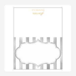 Stripes Silver and White Name place setting