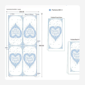 Love Sky  Blue Disposable Napkin Slimline Set 25