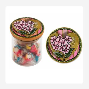 Pink Flowers Hand-Painted Sweet Jars