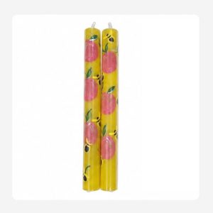 Yellow and pink flowers – Hand painted Candles