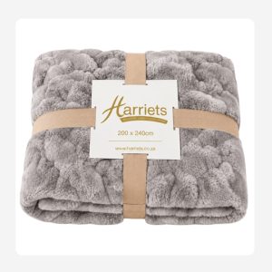 Luxurious Grey Faux Fur Throw