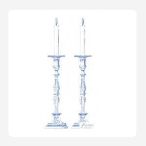 Classic Candleholders Blue Disposable Napkins Set of 25