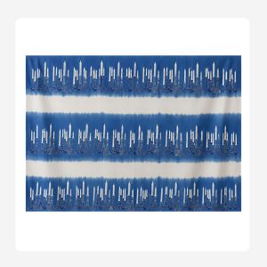 Blue Candles 100% Indian Cotton Block Print Table Cloth blue