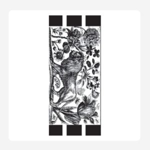 Botanical Lion Black Disposable Napkin Slimline Set 25