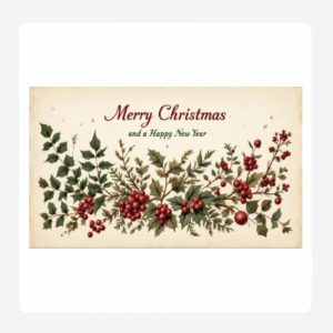 Merry Xmas Berries Disposable Paper Placemats Set 24