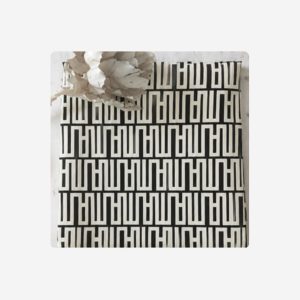 H Black Linen White Linen Feel Throw