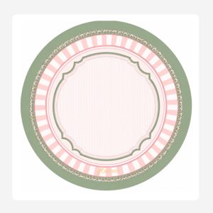 Pink & Green Round Disposable Coaster