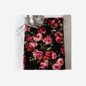 Roses Linen Feel Throw