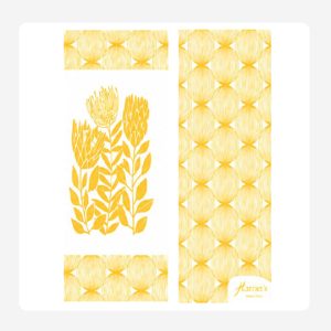 African Protea Yellow Disposable Napkins Slimline Set of 25